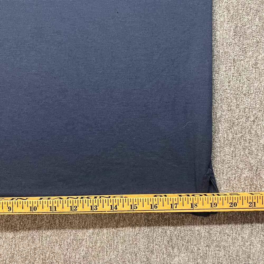 TravisMathew Mens Colorblock Polo Shirt Navy Green Geometric Chest Stripe Small - Picture 5 of 8